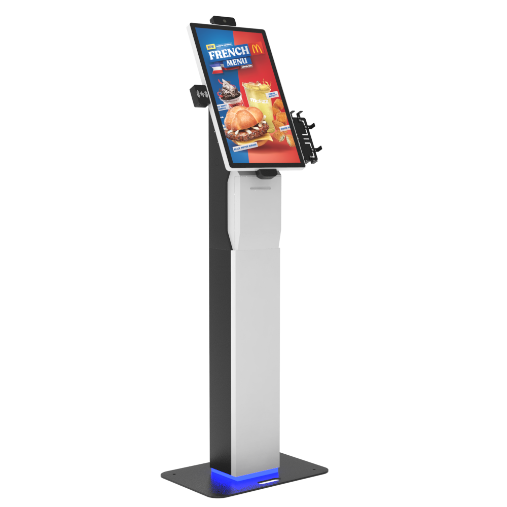 Seast&aacute;n Url&aacute;r 21.5 Orlach PCAP Both Tadhaill St&iacute;l Mhod&uacute;il F&eacute;inseirbh&iacute;se POS Bracket QR Scan&oacute;ir agus Print&eacute;ir Taispe&aacute;ntais Comhartha&iacute;ochta Digiteach
