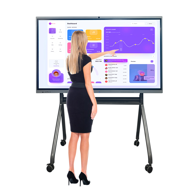 Vendita calda 75 86 98 110 pollici Scuola o ufficio Euducation Touch LCD Screen Android 4k Smart Board Lavagna interattiva