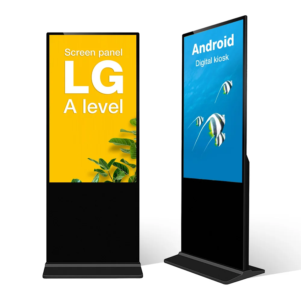 55 in&ccedil; Dikili 4g Wifi LCD Ekran Ekran Totem Kiosklar Kapalı Reklam Dijital Ekran Tabela