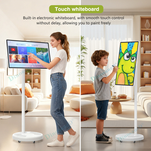 צג נייד lcd אנדרואיד HD wifi לבן בית גלגלים אינטראקטיביים ניידים מסך מגע מסך מגע רצפת אלחוטית טלוויזיה חכמה