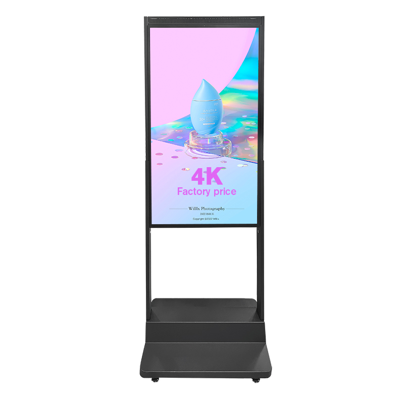 android gratis cms afstandsbediening dubbelzijdig 2500 hang vloerstand lcd semi-buitenreclame digitale video stand etalage display bewegwijzering