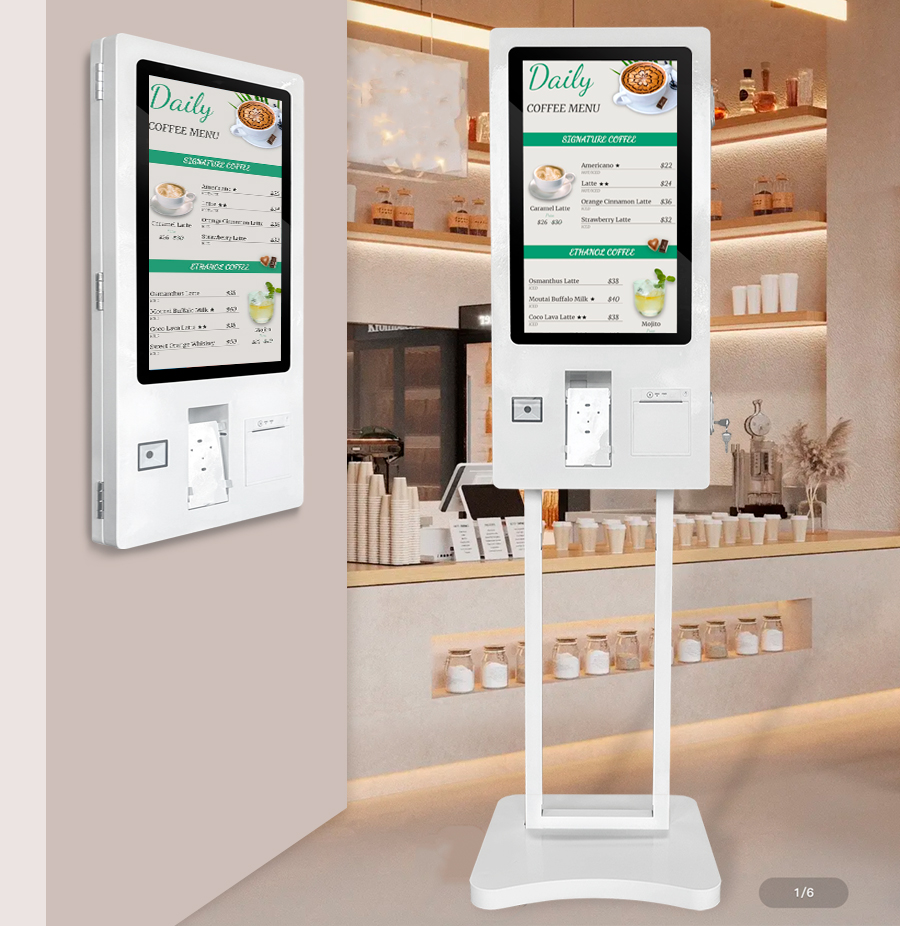 Betalkiosker Pos Stativ Sj&auml;lvbetj&auml;ning Eng&aring;ngspeksk&auml;rm Kassa Maskin Best&auml;llning Restaurang Best&auml;ll Kiosk