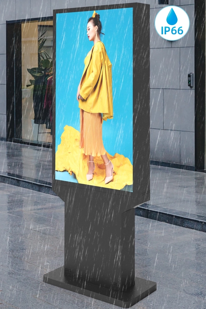 Pantalla d'informaci&oacute; LCD vertical impermeable d'alta definici&oacute; IP65 a l'aire lliure duradora