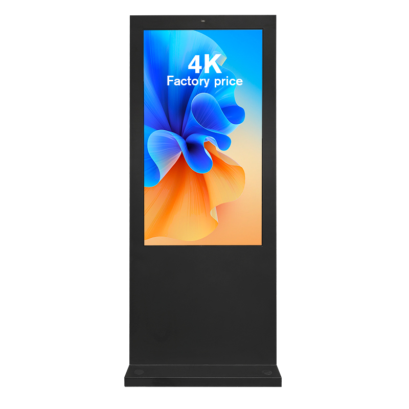 Pantalla de reproductor montada en la pared a prueba de polvo, soporte de suelo de 2500nit, publicidad, t&oacute;tem de pantalla lcd impermeable para exteriores de alto brillo