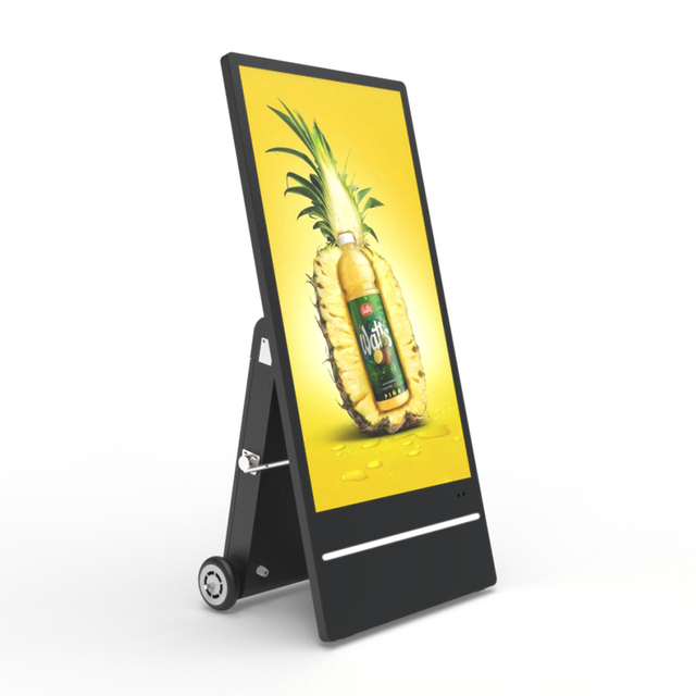 Poster pubblicitario digitale LCD impermeabile per esterni alimentato a batteria da 10 ore 