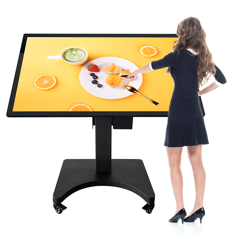 Feira comercial multi flip 43 55 polegadas jogador inteligente display interativo mesa de tela de toque de levantamento