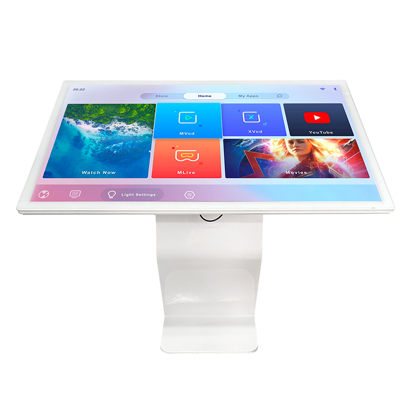 55 pouces 4K Marketing Business Android Windows tout en un PC publicitaire au sol debout kiosque de demande d'information tactile en forme de K