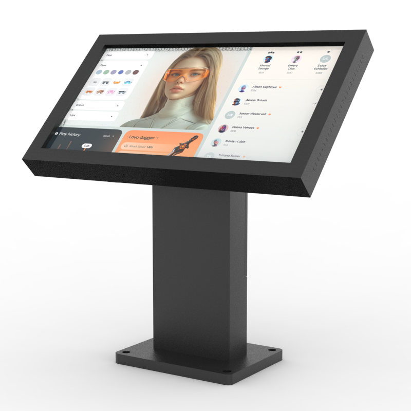 Udend&oslash;rs Capacitive Touch Digital Signage Totem med vejrbestandigt design