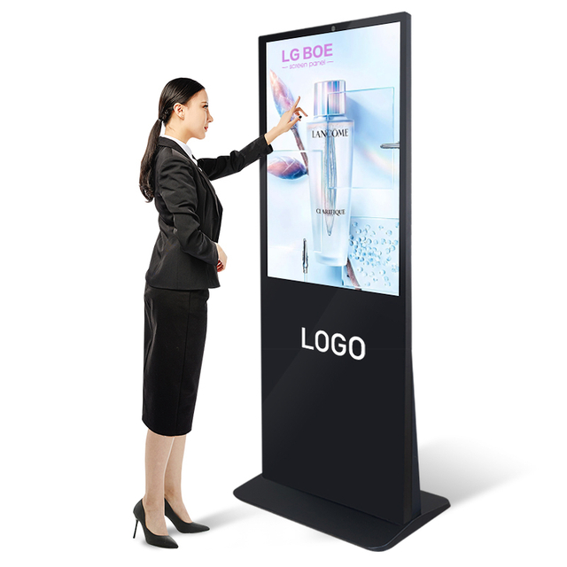 sesuaikan pameran logo pameran pusat beli-belah 4k pemain pintar lcd poster kiosk skrin sentuh kios lantai pengiklanan dalaman papan tanda menegak digital interaktif