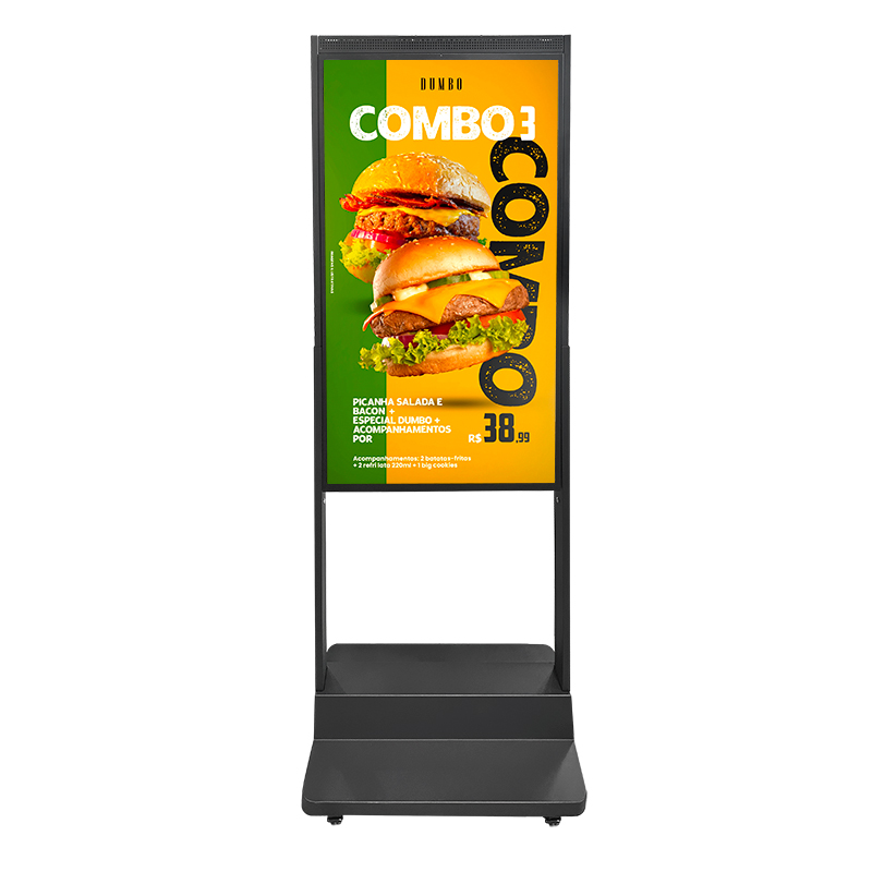 centres commerciaux restaurants mus&eacute;es support de sol semi-ext&eacute;rieur affichage publicitaire magasin haute luminosit&eacute; fen&ecirc;tre double face face &agrave; la signalisation LCD