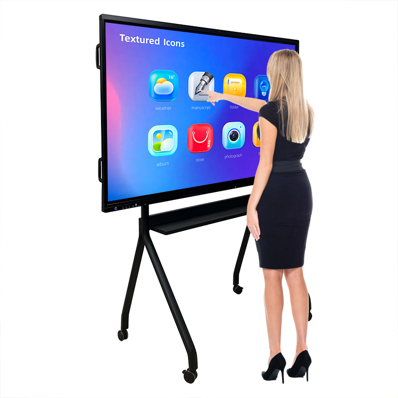 Pizarra electr&oacute;nica interactiva port&aacute;til para escuela, pantalla LCD t&aacute;ctil todo en uno, pantalla inteligente para aula, 55, 65, 75 y 86 pulgadas