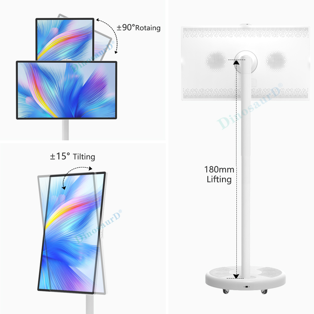 Monitor Layar 8G+128G Tampilan Baterai Nirkabel Digital Pintar Android Interaktif Portabel Rumah Lcd Ponsel Sentuh TV