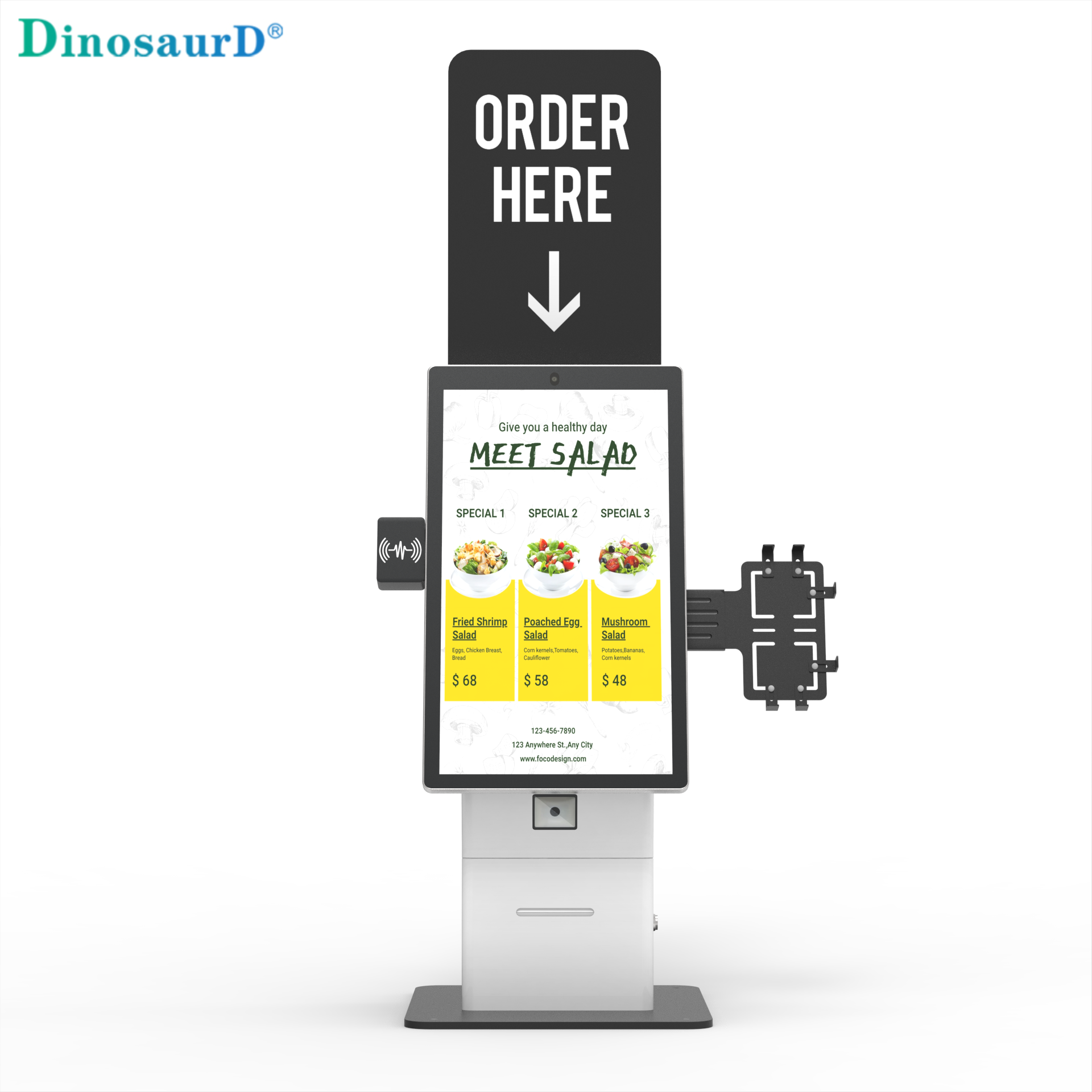 Venta caliente 15,6 18,5 21,5 pulgadas Restaurantes con pantalla t&aacute;ctil Impresi&oacute;n y pago Quiosco de pedidos de autoservicio interior