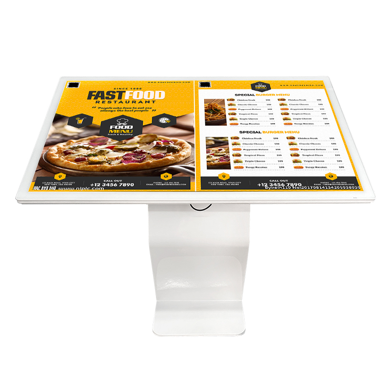 32 43 49 55 65 Zoll Windows Interactive LCD 350 Nits Restaurant Hotel Infrarot Touch Digital Indoor Bodenst&auml;nder K-Form Kiosk