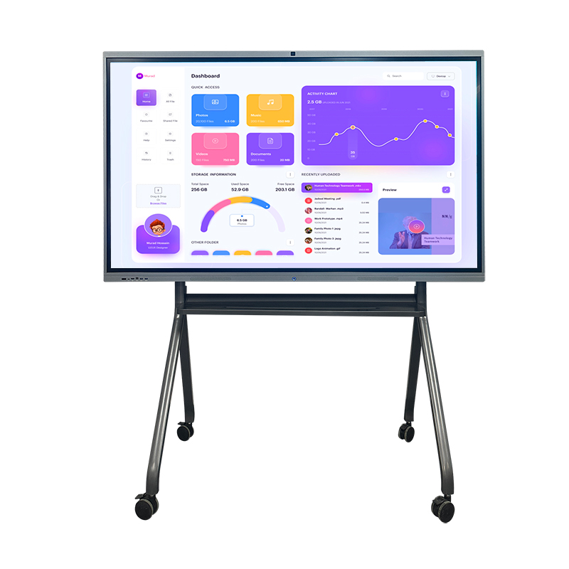 65 75 85 98 110 Inch Built-In Camera Smart Touch LCD Screen Display Interactive Teaching Whiteboard