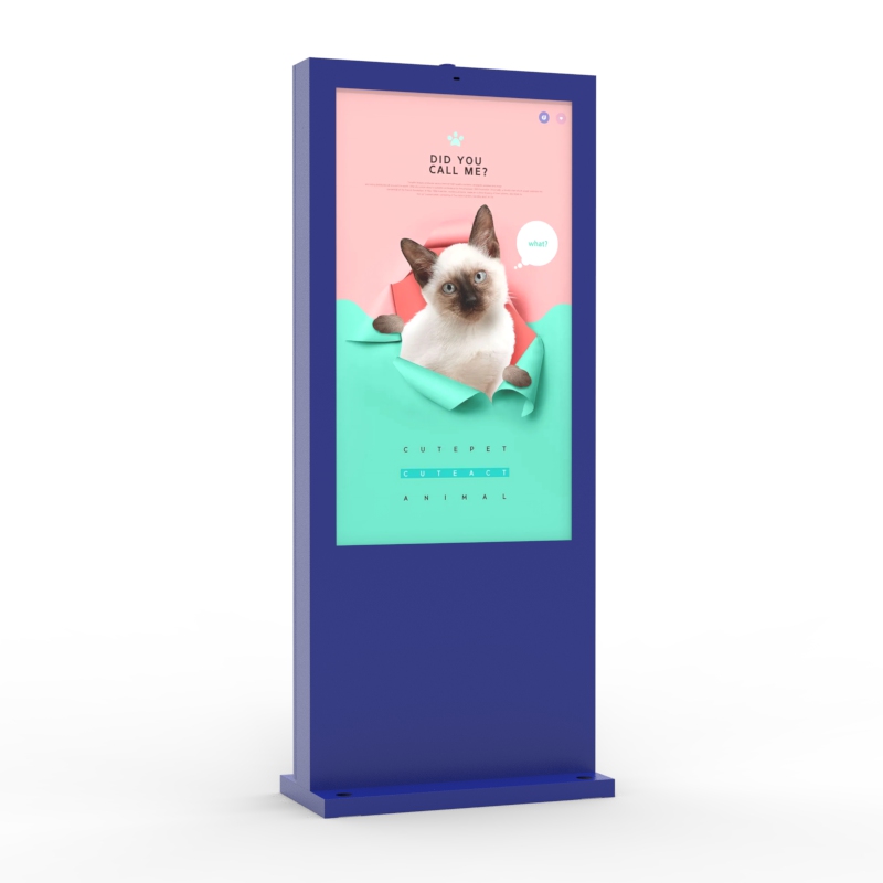 Im Freien wasserdichtes 55 65 75 Zoll IP65 sonnenlesbares Kiosk-LCD-Digital-Signage-Display 2000 Nits Werbung f&uuml;r den Au&szlig;enbereich