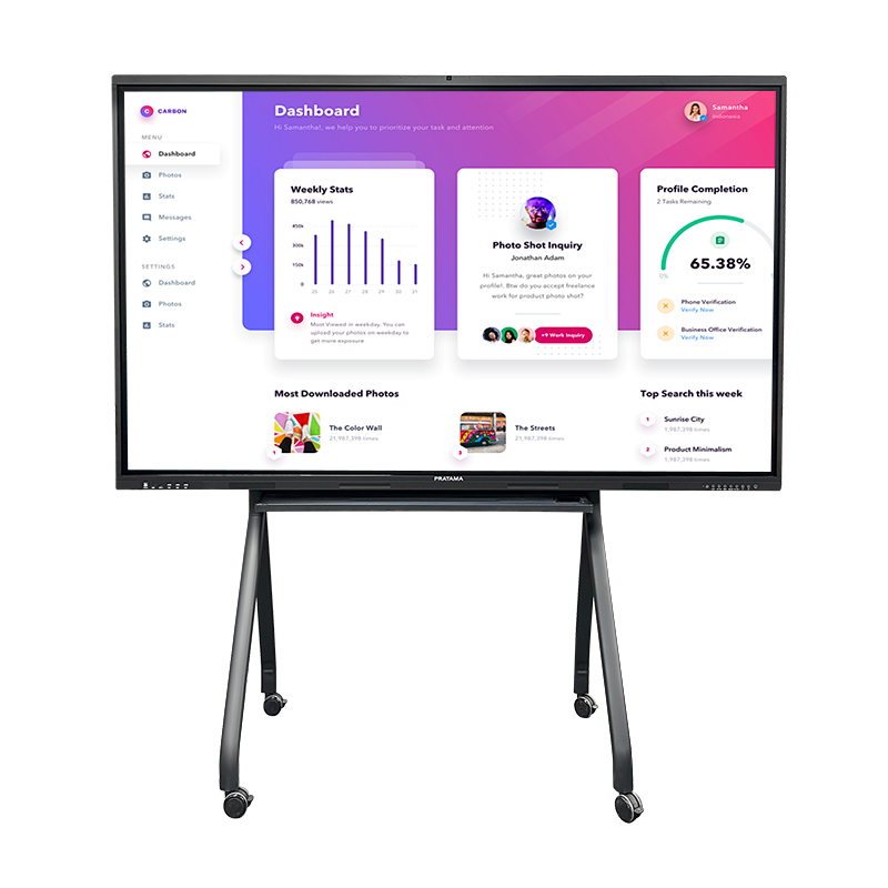 Ikibaho cyinama yubuyobozi Digital 65 75 86 98 inch Yerekana Inama Yuburezi Ubumenyi Bwubwenge Bwinshi Multi Touch Urutoki Whiteboard