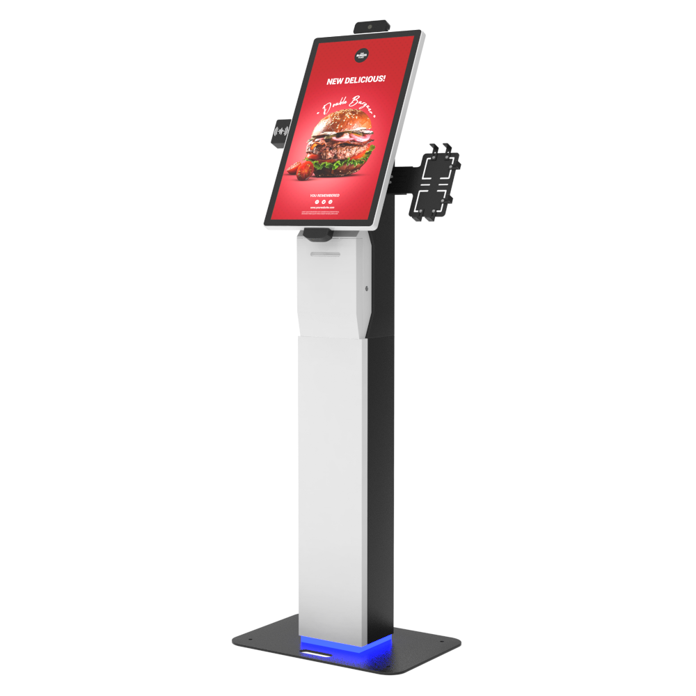 21.5 Inch desktop / Igorofa ya Android Windows Kwikorera-Kiosk hamwe na Printer Scanner LCD ya Restaurant Yishyuye Kiosk