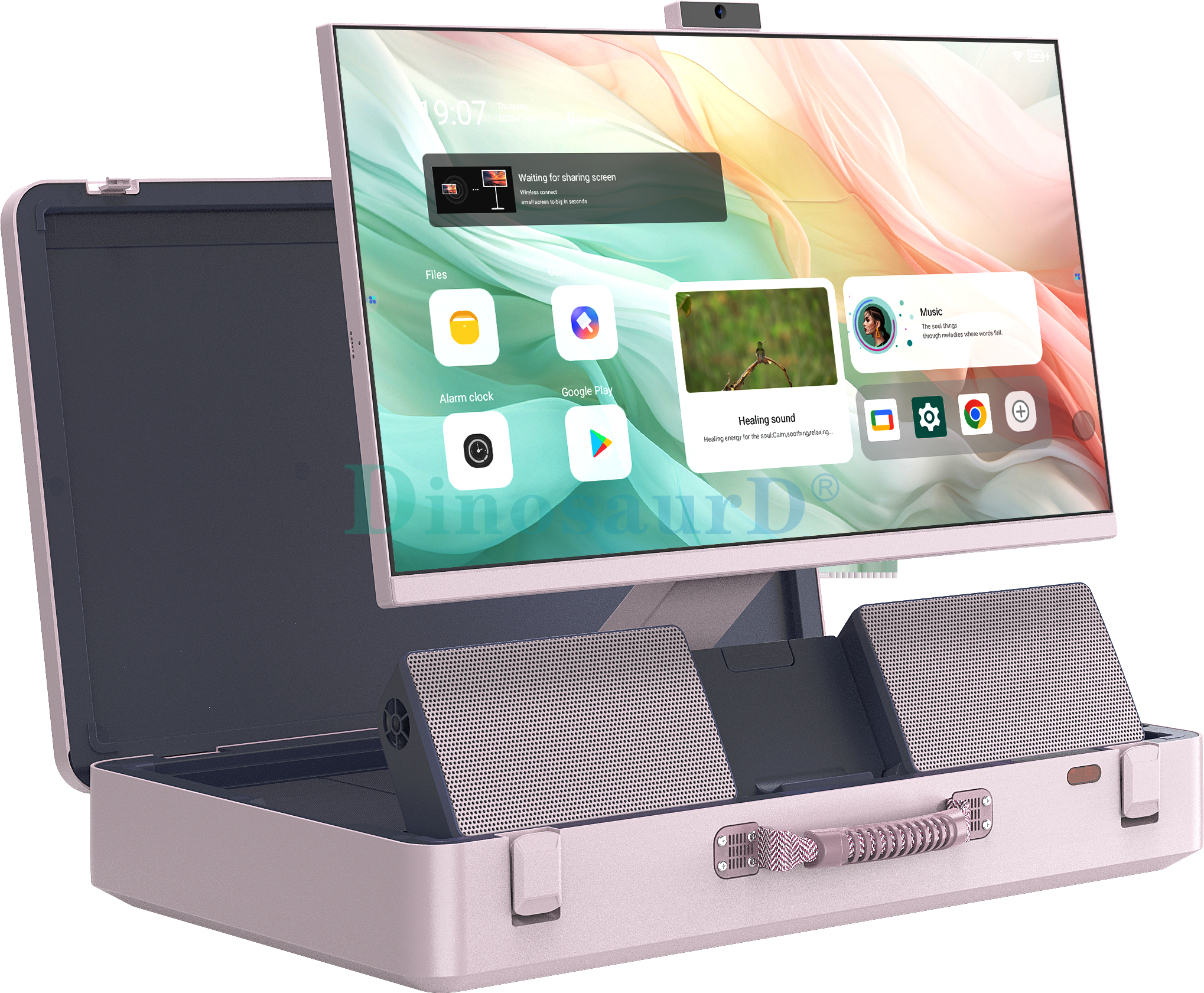 27 dyuymli Mobil Office Smart E-Hub Android 15 Sensorli Displeyli displey 187,2Wh batareyali portativ portfel dizayni 1920&times;1080 IPS monitor